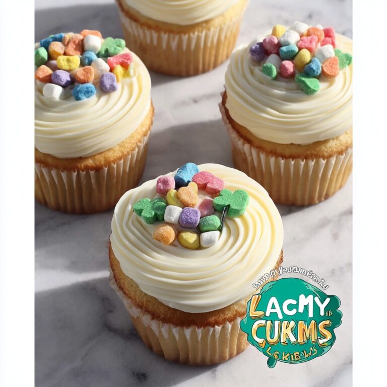 Lucky Charms Cupcakes with Marshmallow Buttercream Frosting Recipe