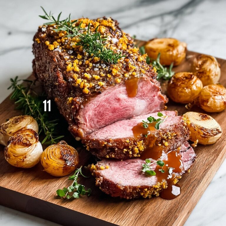 Rustic Herb-Crusted Roast Beef with Garlic and Thyme for Holiday Meals Recipe