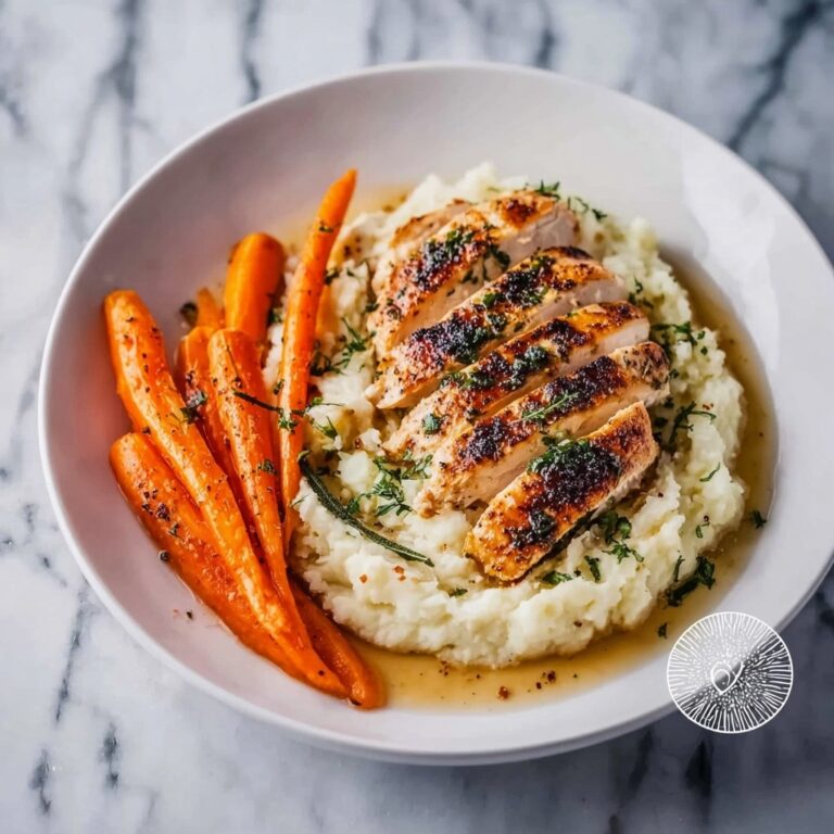 Garlic Herb Chicken with Creamy Mashed Potatoes and Roasted Carrots Recipe